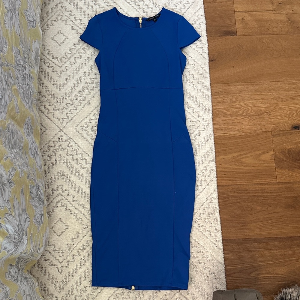 Felicity & Coco Royal Blue Cap Sleeve Midi Sheath Dress